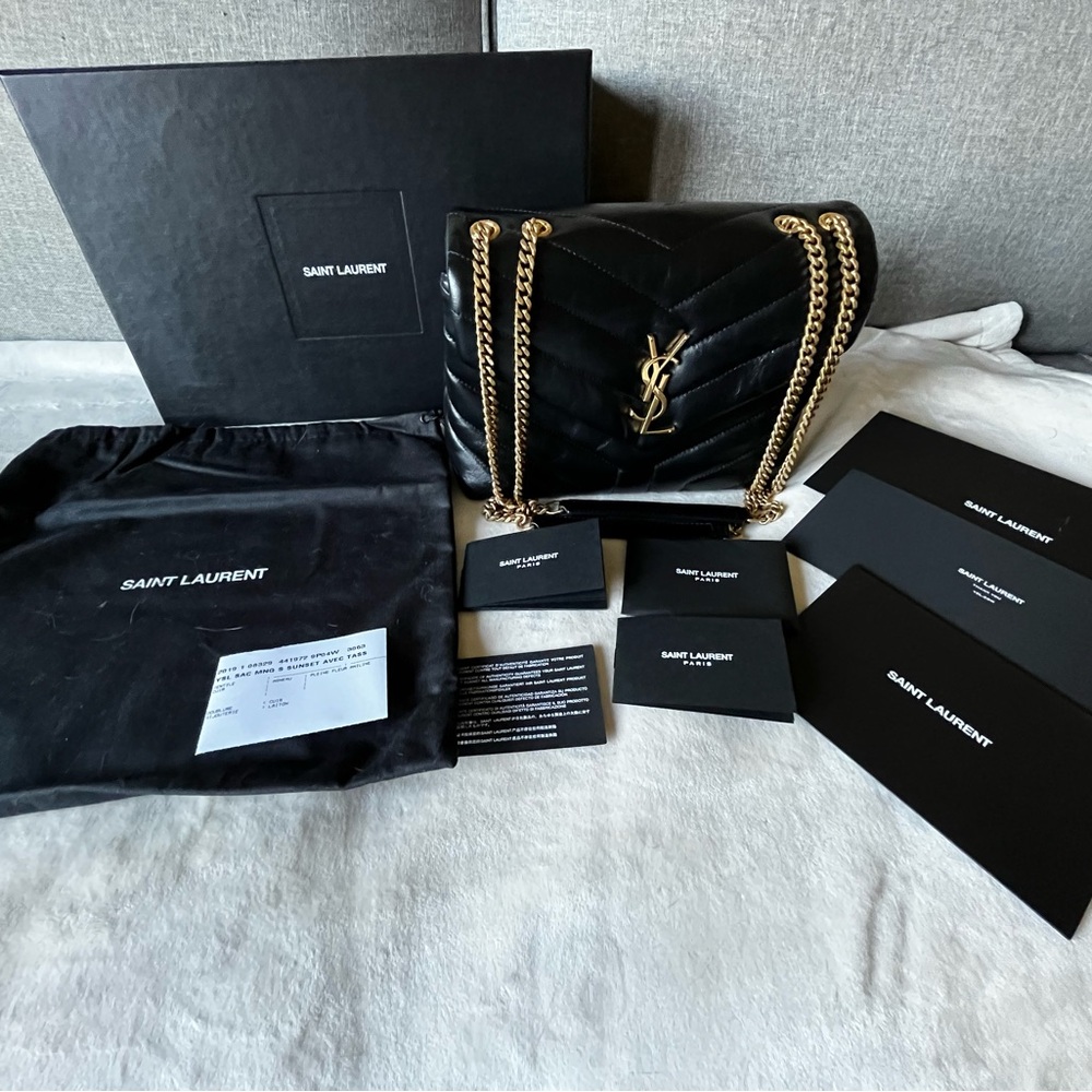YSL Saint Laurent SMALL Lou Lou black leather with good hardware